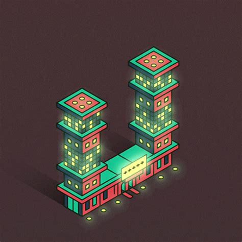 Urban Night Neons Isometric City Type On Behance