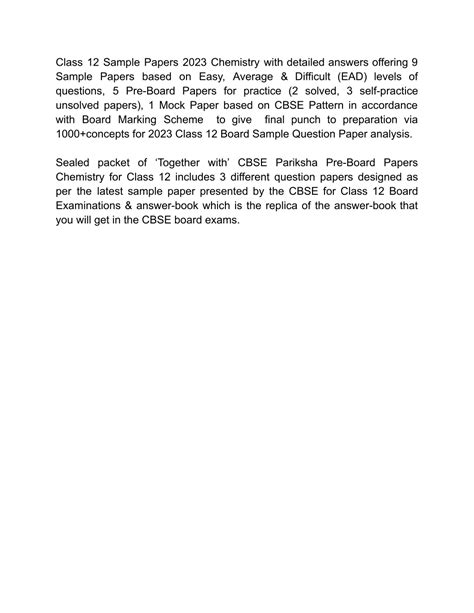 Ppt Together With Cbse Chemistry Sample Papers Pre Board Pariksha