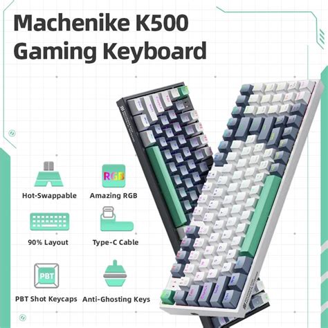 Machenike Teclado Mec Nico K Fio Luzes Rgb Para Jogos De