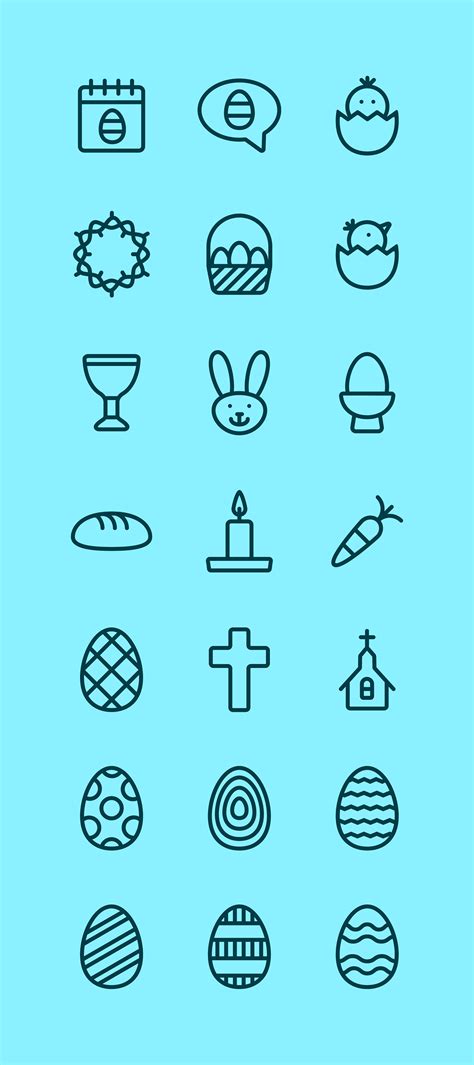 Easter Icons | Line Icon Set Download on Behance