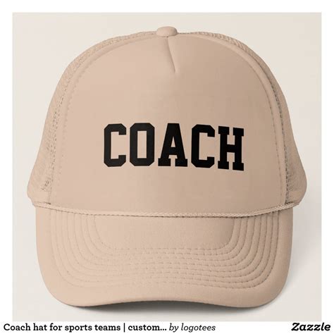 Coach Hat For Sports Teams Customizable Colors Coach