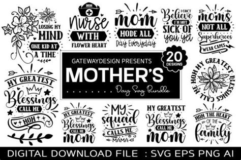 Mothers Day Svg Bundle Graphic By Gatewaydesign · Creative Fabrica