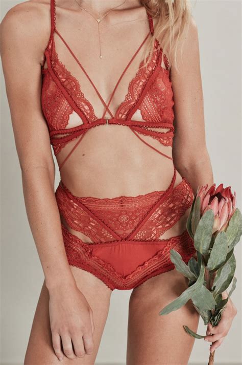 Red Lingerie Luxury Lingerie Women Lingerie Strappy Lace Bra Luanna Perez Elsa Designer