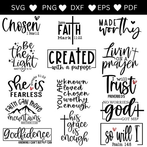 Christian Quotes Svg Bundle Popular Right Now Christian Sayings Svg Trending Now Etsy In