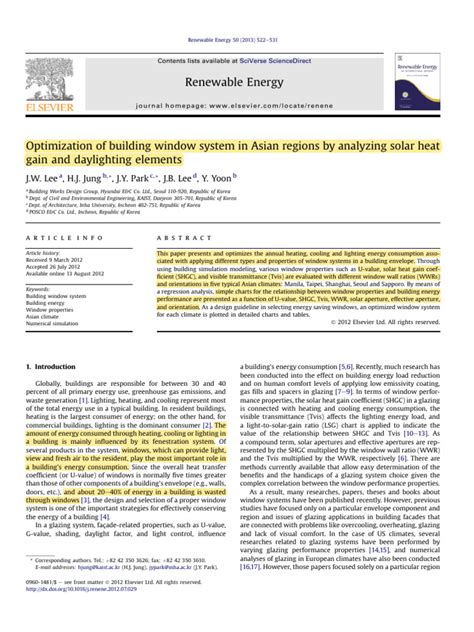 Optimization of Building Window System in Asian Regions by Analyzing Solar Heat WWR | Download ...