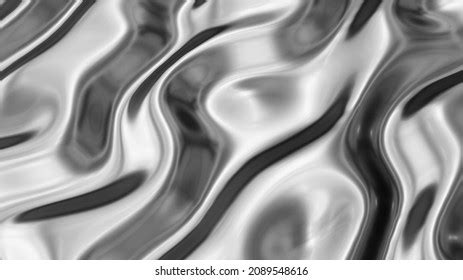 Silver Chrome Metal Texture Waves Liquid Stock Illustration 2089548616 ...