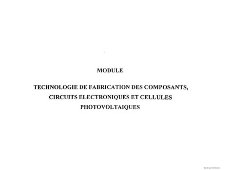 Solution Micro Lectronique Et Mat Riaux G N Ralit S Cours Technologie