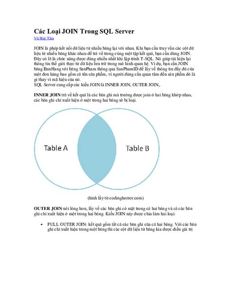 Pdf Cơ Sở Dữ Liệu Phân Tán Hv Công Nghệ Bcvt Các Loại Join Trong Sql Serverpdf
