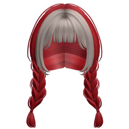 Preppy Braided Pigtails In Red With Blonde Roblox