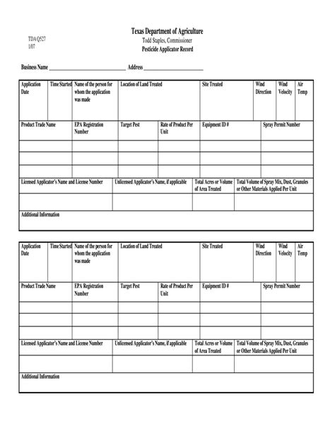 Pesticide Application Record Form Fill Out Sign Online Dochub