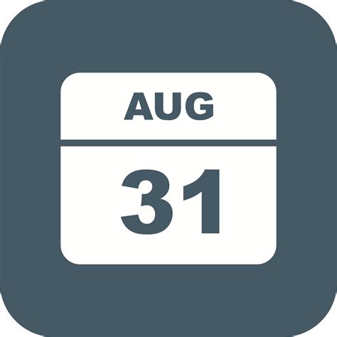 August 31st Date on a Single Day Calendar 499166 Vector Art at Vecteezy