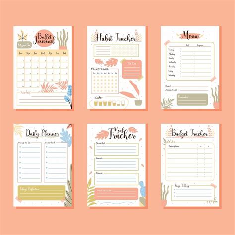 Bullet Journal Planner Set 2866550 Vector Art at Vecteezy