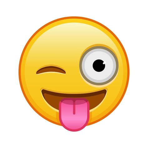 Face With Tongue Hanging Out And Winking Eye Large Size Of Yellow Emoji