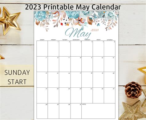 May Calendar Editable May Calendar Digital Printable Etsy