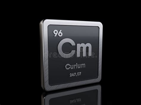 Curium Symbol In Square Shape With Metallic Edge In Front Of A ...