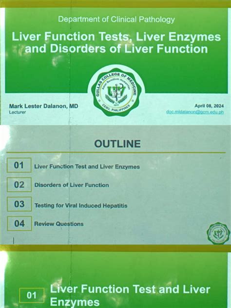 Liver Function Tests, Liver Enzymes and Disorders of Liver Function | PDF