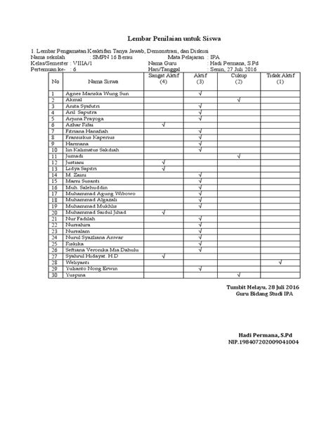 Format Penilaian Pdf