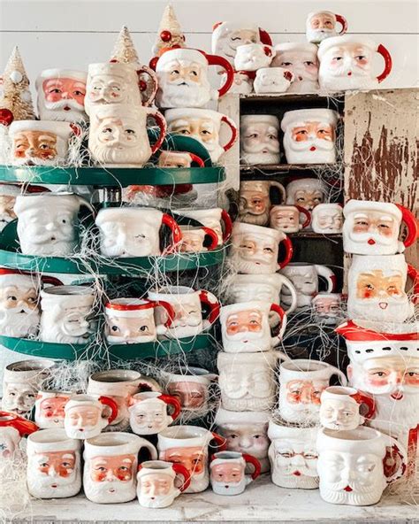 Vintage Santa Mugs My Weathered Home Santa Mugs Vintage Inspired