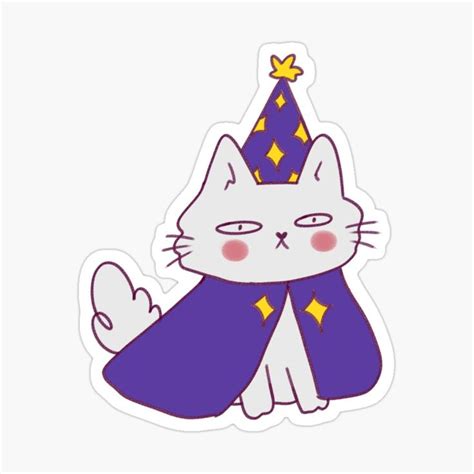 "White wizard cat" Sticker for Sale by Mayarart | Wizard cat, Cat ...