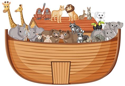 Premium Vector | Many Animals on the Ark A Biblical Tale