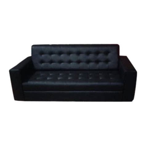 Black Leather Three Seater Designer Sofa For Sitting Inch At Rs