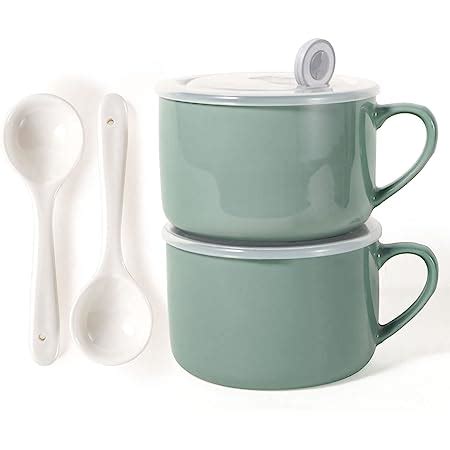 Amazon Wareland Soup Bowls With Handles Spoons Oz Ceramic