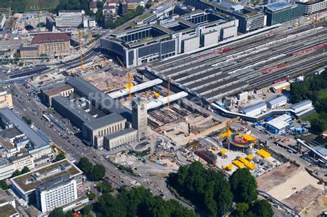 Luftaufnahme Stuttgart Hauptbahnhof Der Deutschen Bahn Und