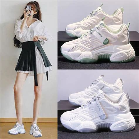 Korean Womens Fashion White Shoes Casual Low Top Rubber Shoes Shopee Philippines