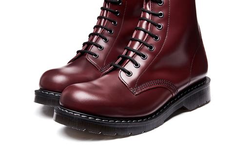 Oxblood Hi-Shine 11 Eye Derby Boot | Solovair | Handmade in England