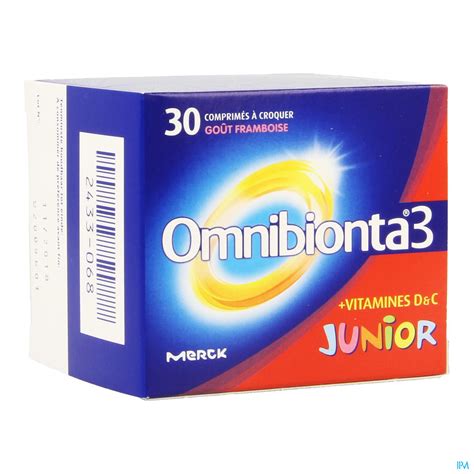 Omnibionta Junior Framboise Comp A Croquer Vitamines Min Raux