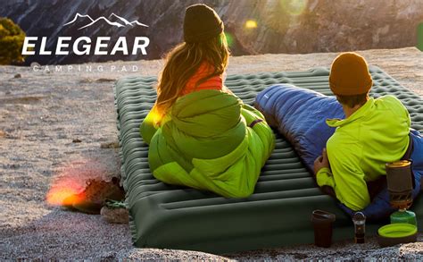 Camping Sleeping Pad Elegear 4 Ultra Thick Double Inflatable Mattress