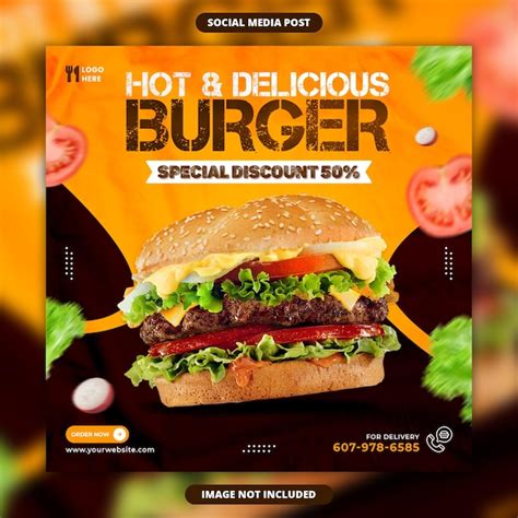 Premium Psd Special Hot Spicy Burger Food Menu Promotion Social Media