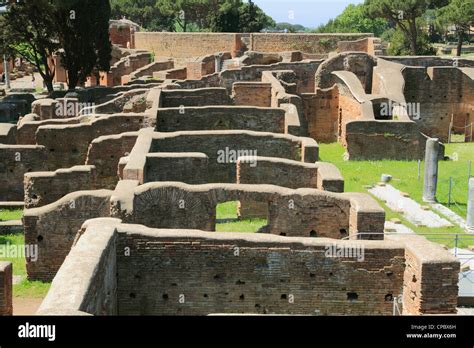 Italy Latium Ostia Antica Overview Stock Photo Alamy