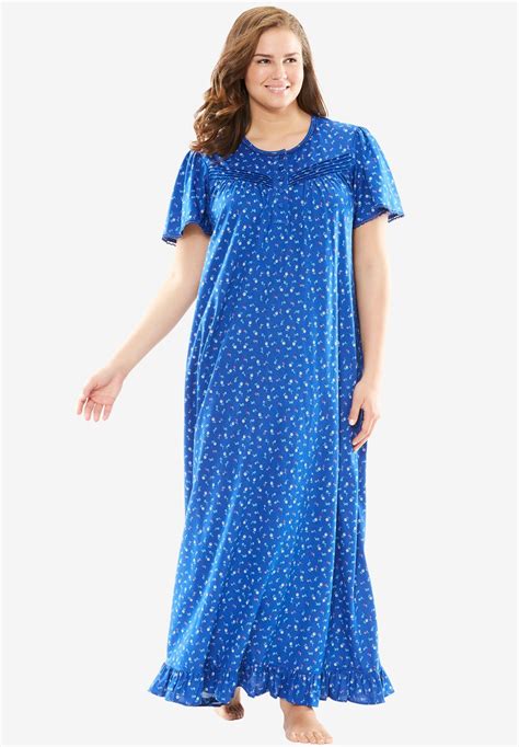 Long Cotton Gown By Dreams And Co® Hi Res Sleeping Gown Cotton Gowns