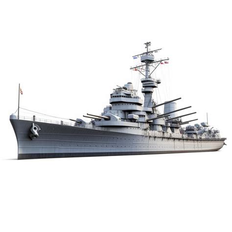 Premium Photo | A gray battleship isolated on a white background