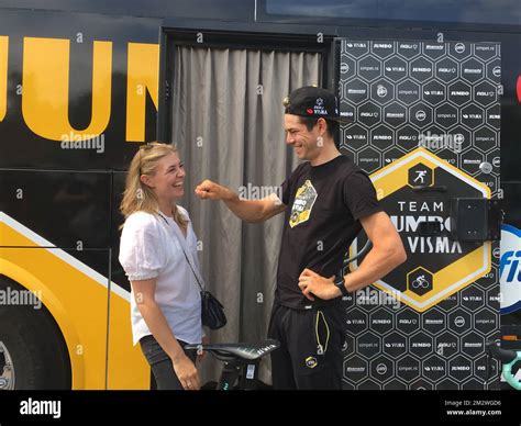 Belgian Wout Van Aert Of Team Jumbo Visma And His Wife Sarah De Bie