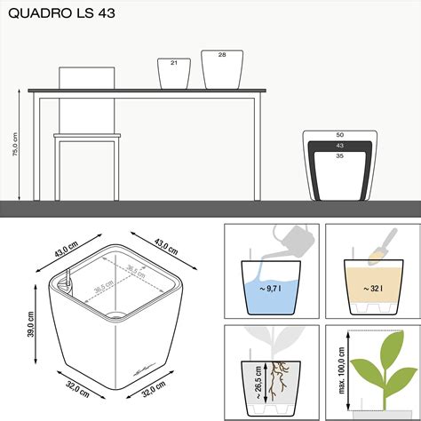 Lechuza Jardinière QUADRO Premium LS 43 Interismo fr