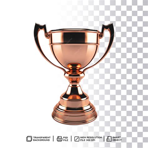 Premium PSD | Magnificent bronze trophy on clear background