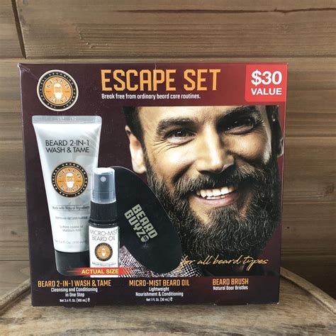 Beard Guyz Venture 4pc Beard Grooming Set With Boar Bristle Brush