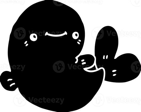 cartoon whale solid black icon 45467694 PNG