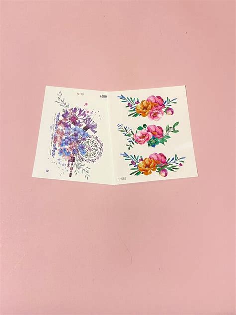 Sticker De Tatouages Kits Motif Fleur Tatouages Temporaires Pour