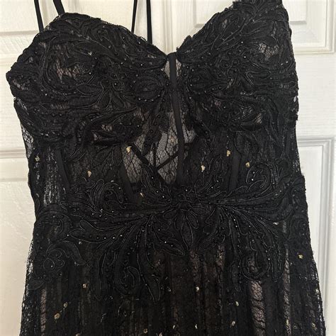 Strapless Black And Gold Evening Gown Princess Depop