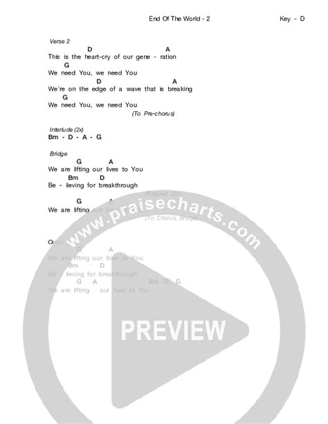 End Of The World Chords Pdf Zealand Praisecharts