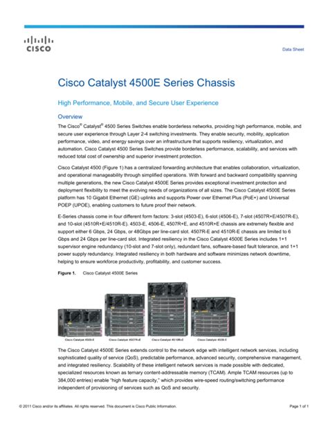 Cisco Catalyst 4500e Series Chassis