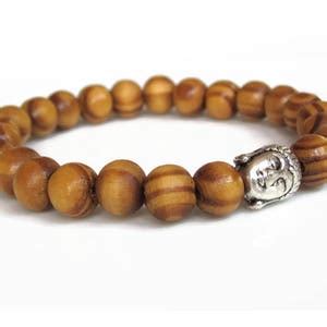 Buddha Bracelet Wood Bead Bracelet Brown Beaded Bracelet - Etsy