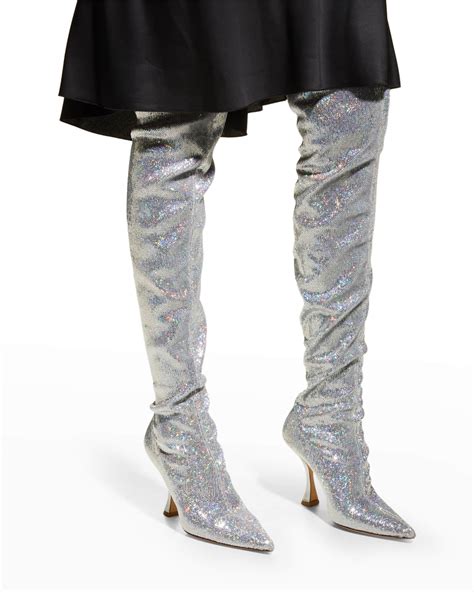 Stuart Weitzman Ultrastuart Xcurve Sequin Over The Knee Boots Neiman