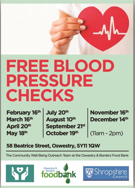 Free Blood Pressure Checks Oswestry And Borders Foodbank