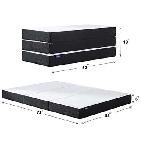 S SECRETLAND Folding Mattress 6 Inch Tri Fold Memory Foam Mattress