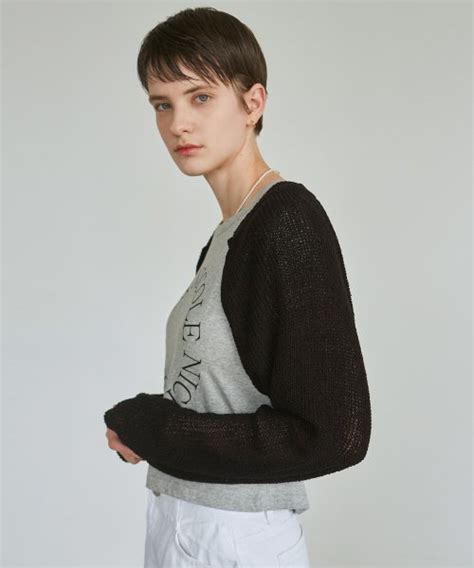 Musinsa Nick Nicole Nicole Bolero Knit Top Black