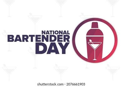 National Bartender Day Holiday Concept Template Stock Vector (Royalty ...